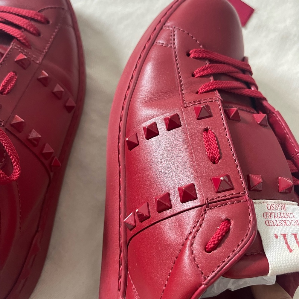 Red VALENTINO GARAVANI ROCKSTUD UNTITLED ROSSO Sneakers 11. Size 38,5 - Picture 8 of 14